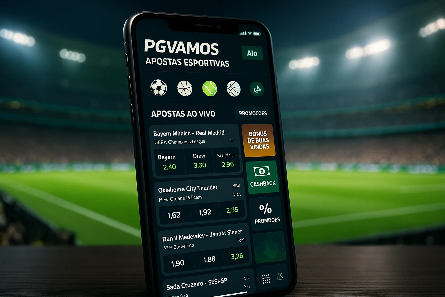 Aposte em apostas esportivas no cassino online PGVAMOS